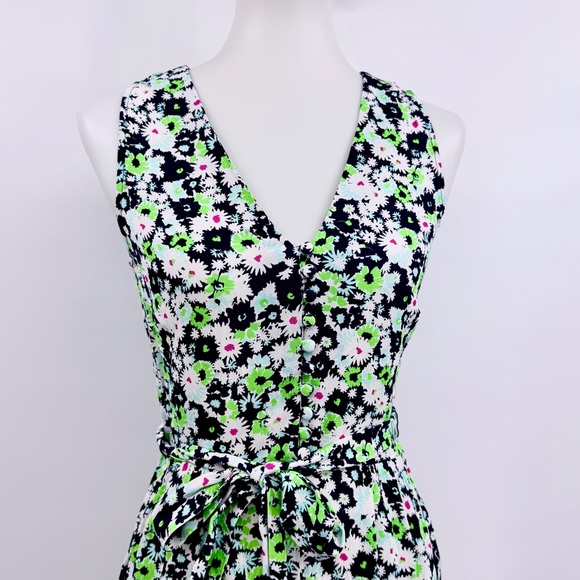 KACHEL X ANTHROPOLOGIE Floral Wide Leg Jumpsuit Blue Green 8 - Picture 8 of 8